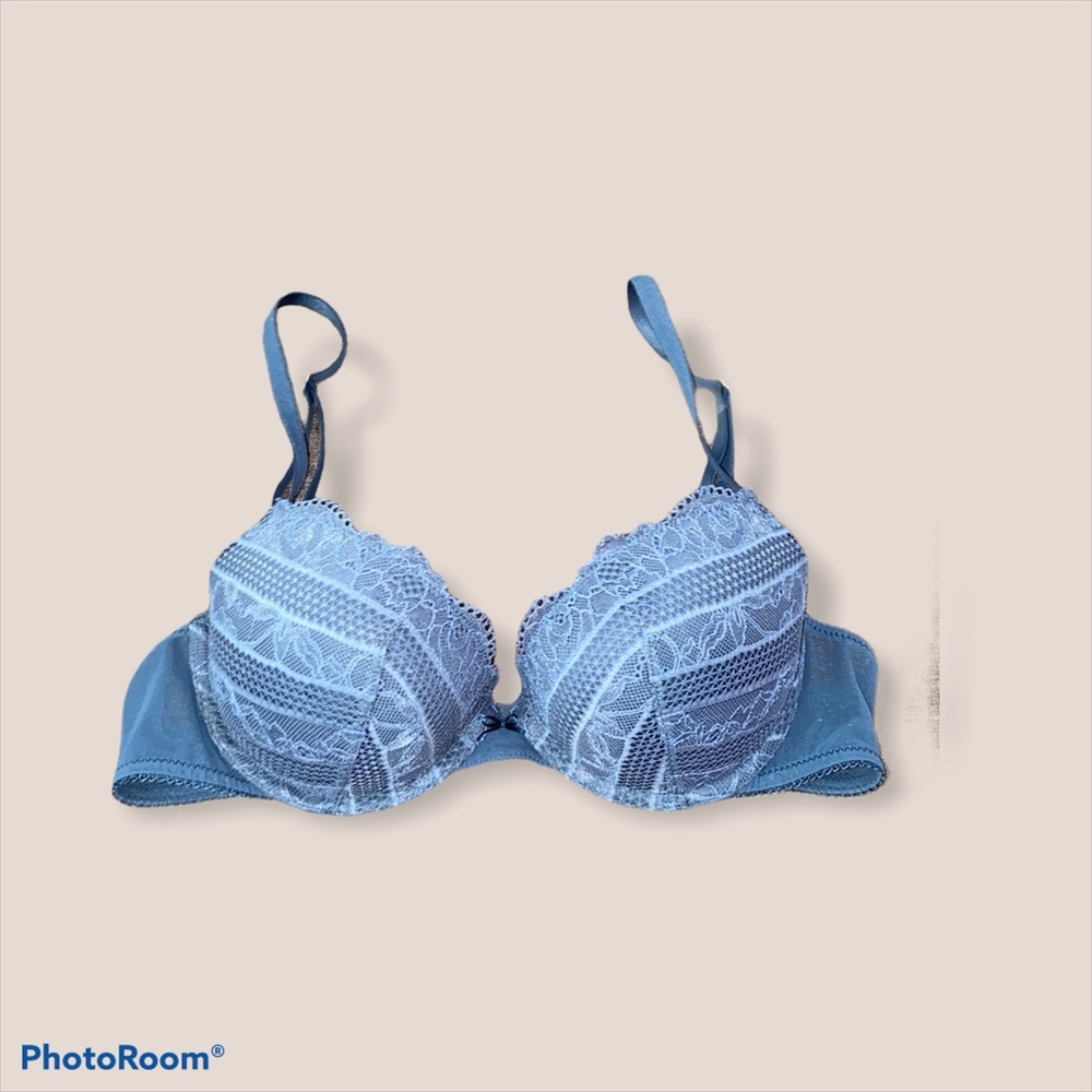 Blue lace Aerie push up bra 34C NWOT